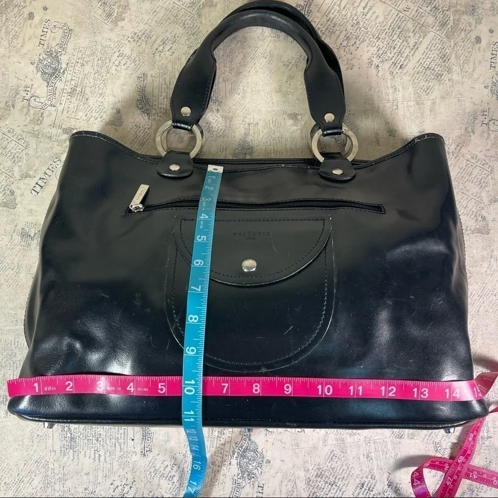 Frederic Paris black leather satchel
